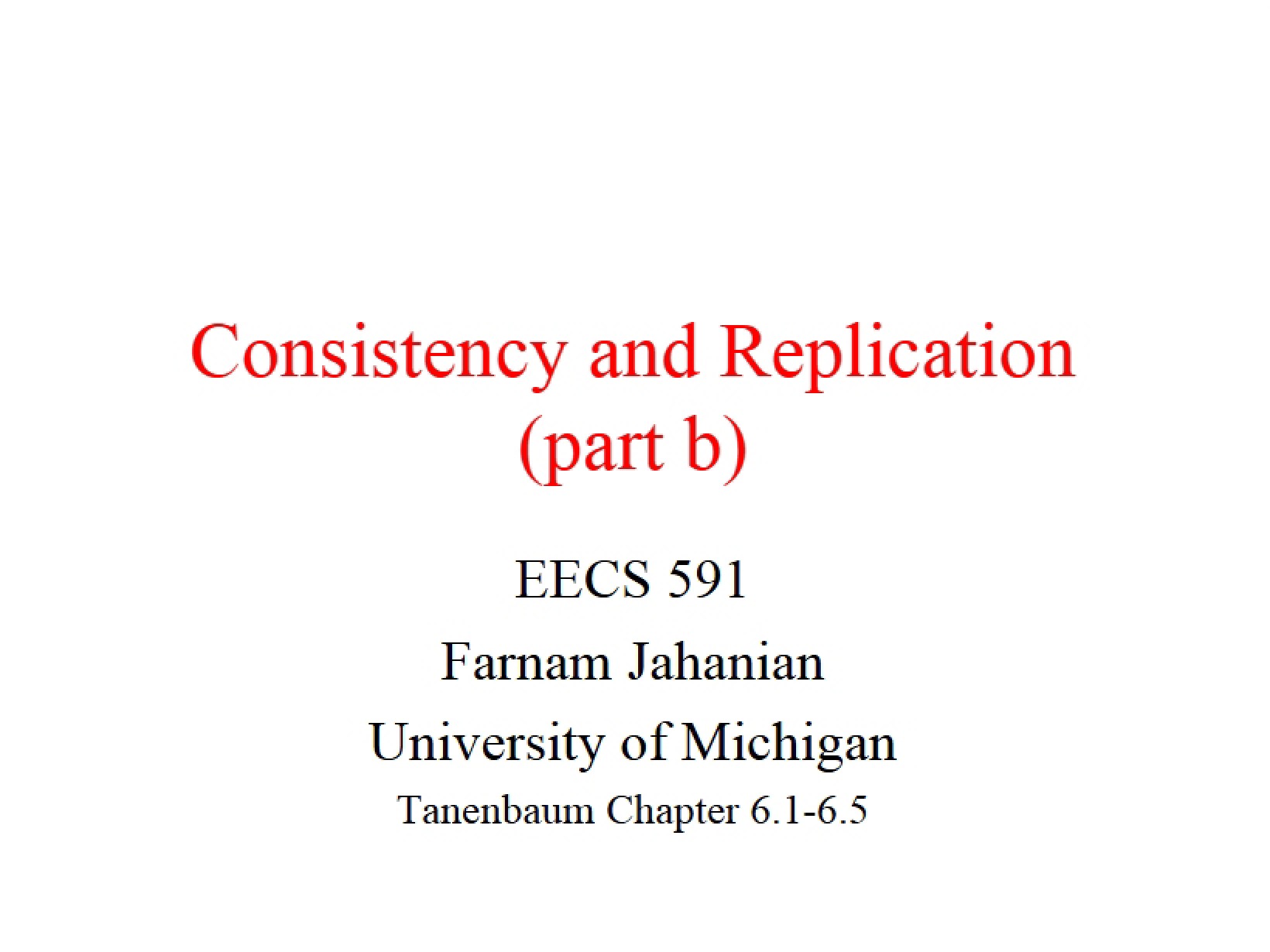 Replication and Consistency