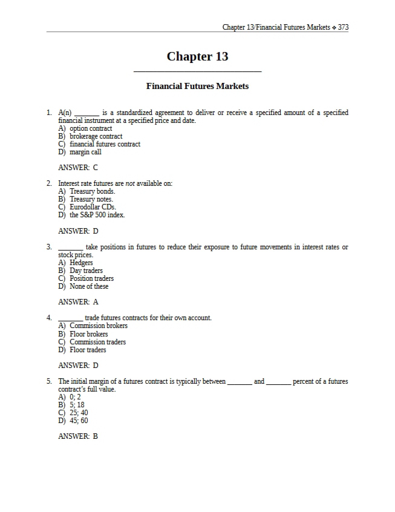 Study Guide for Finance Chapter 13