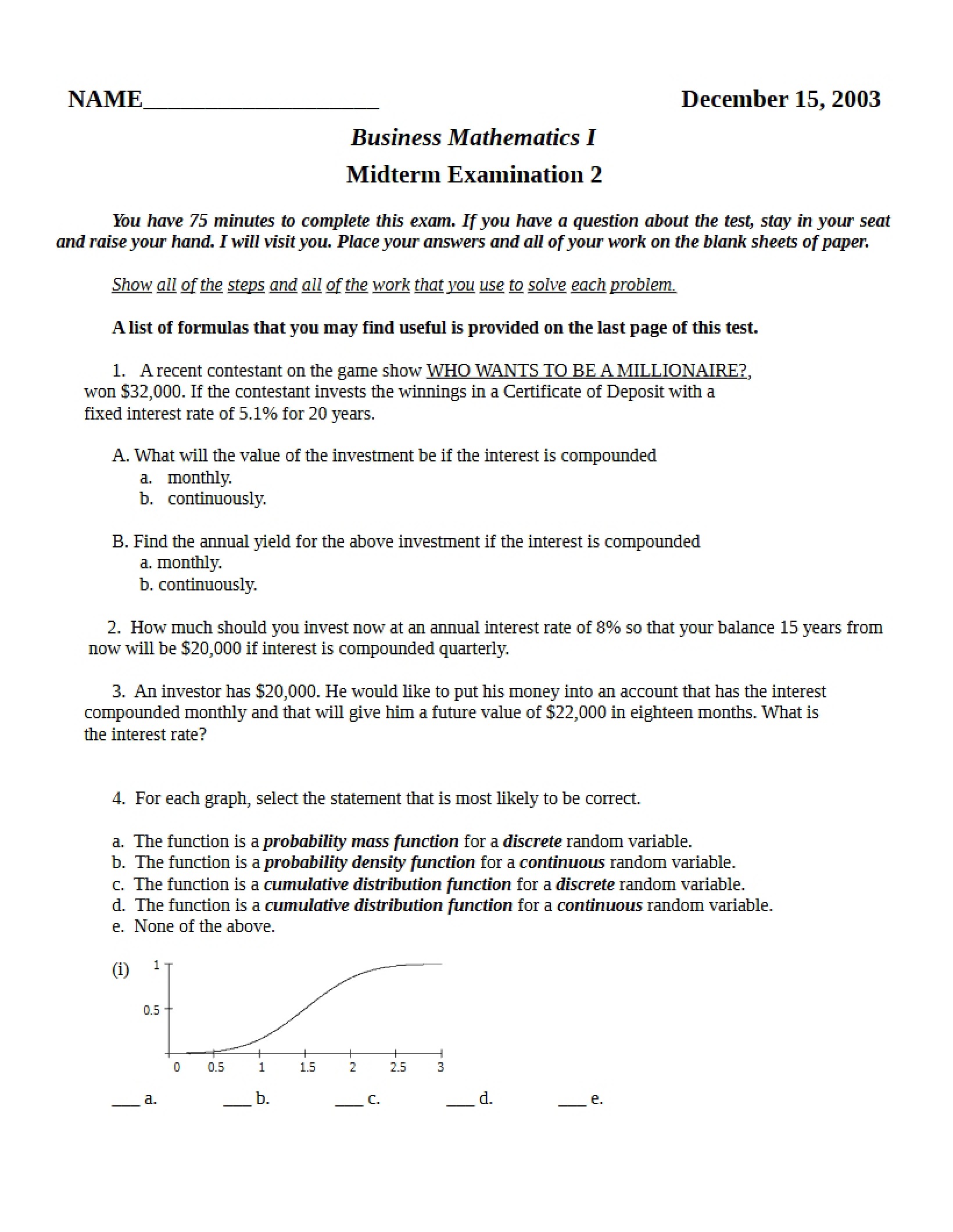 Second Midterm Exam