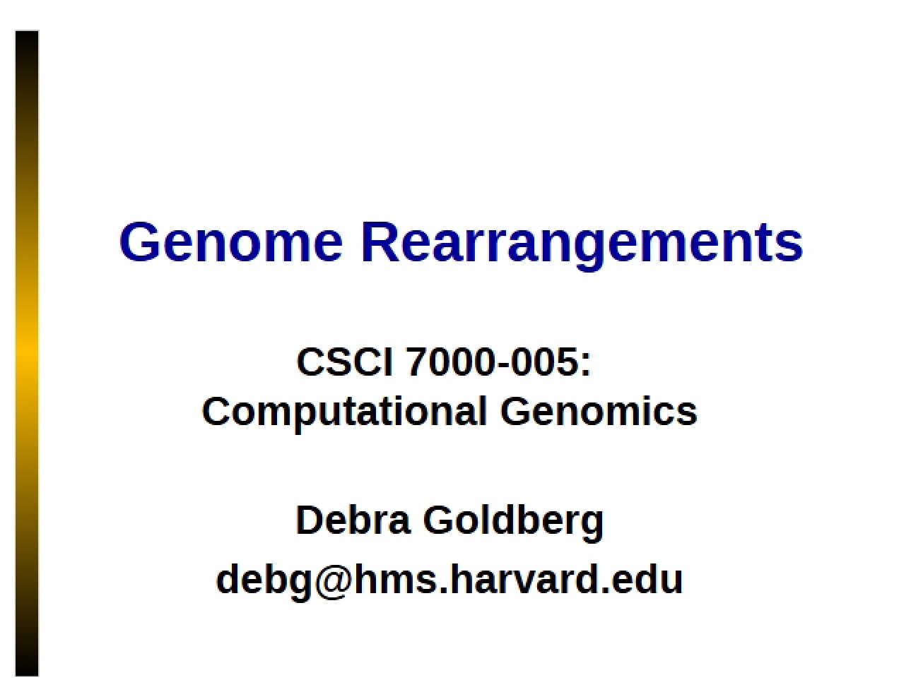 Overview of Genome Rearrangements