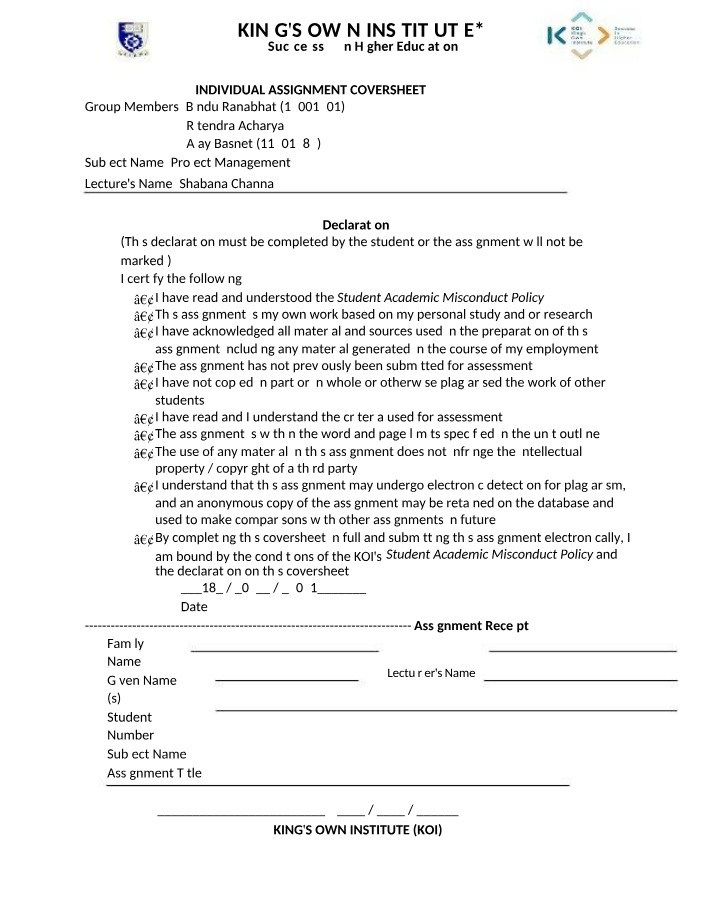 Case Study - Project Management in Higher Education