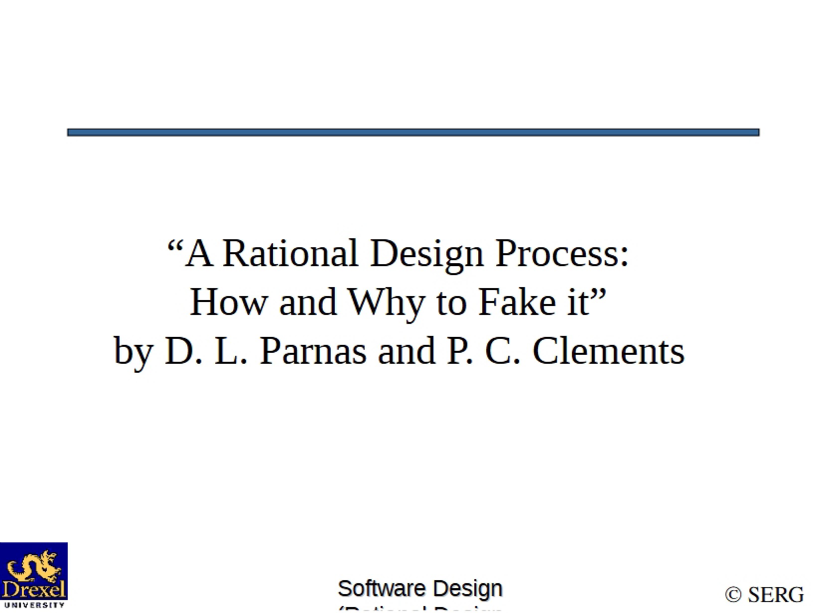 Rational Process of Design