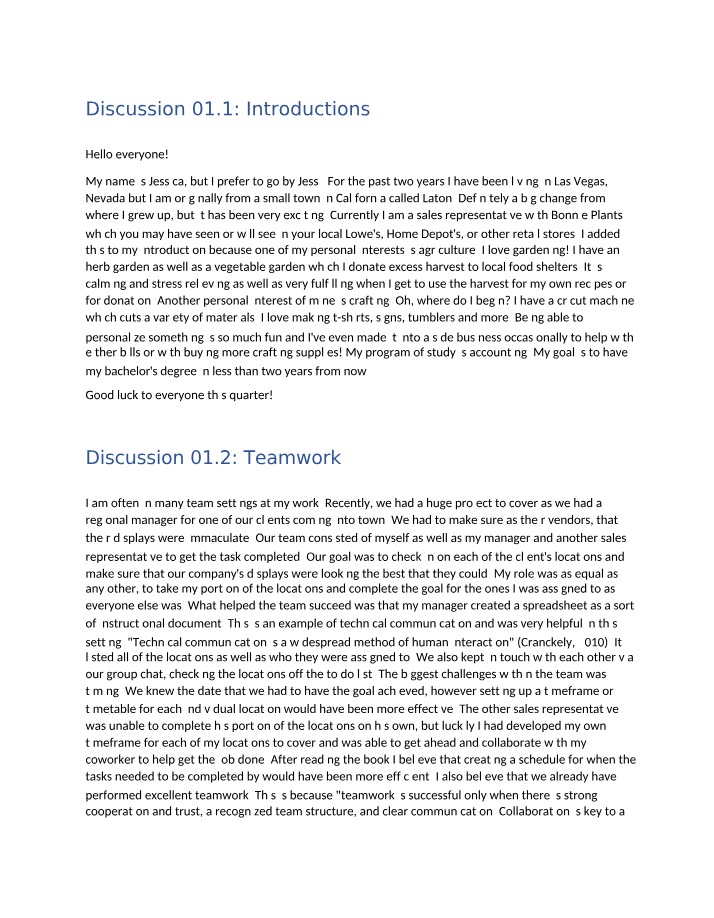 EN3070 Course Discussions