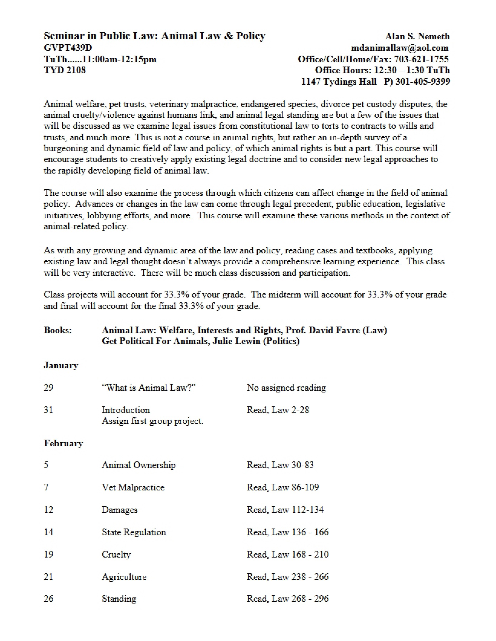 Death Penalty Seminar Syllabus