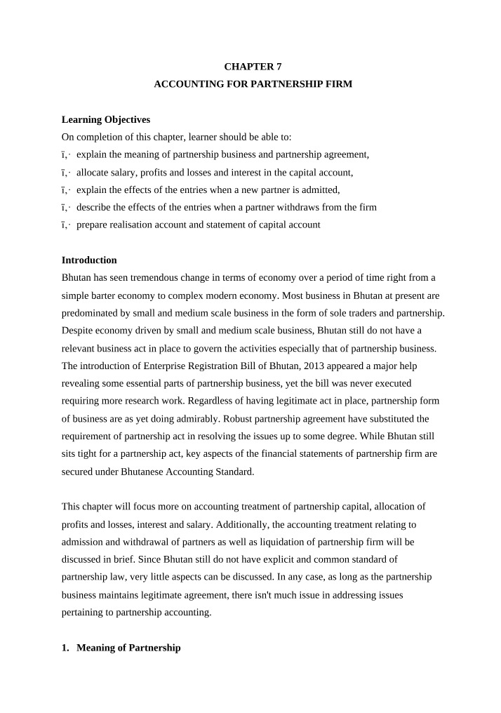 Partnership Accounting Overview