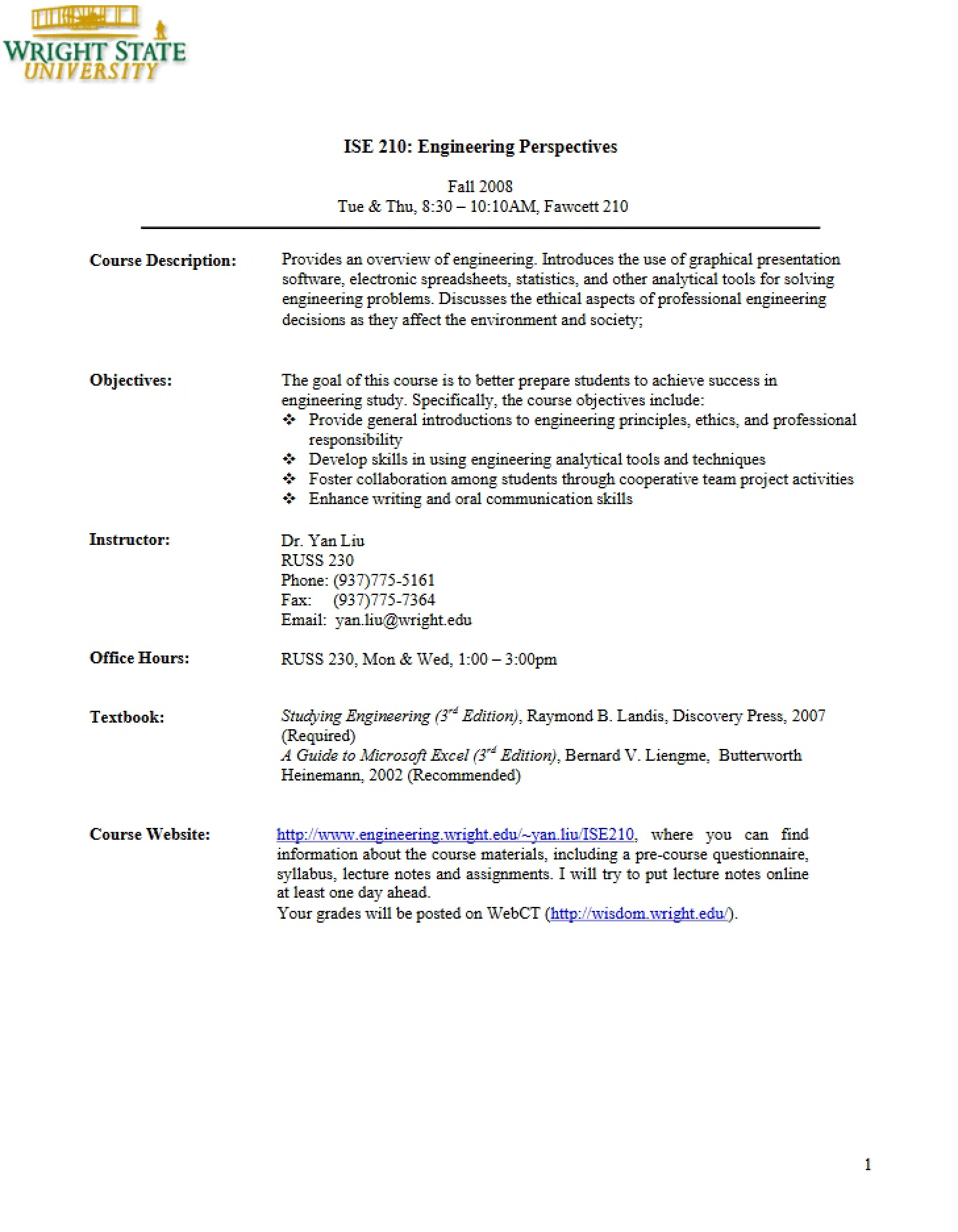 Class Syllabus