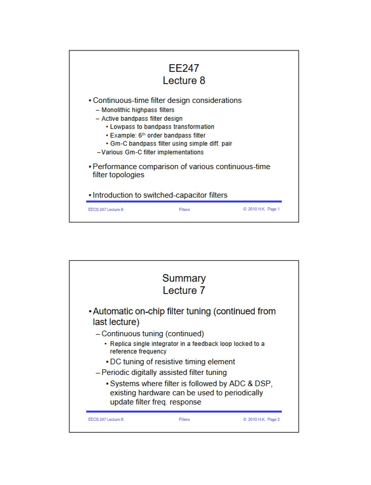 Class Notes