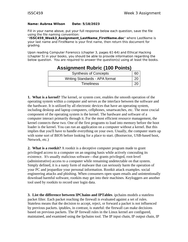Week 3 Assignment - ISSC459