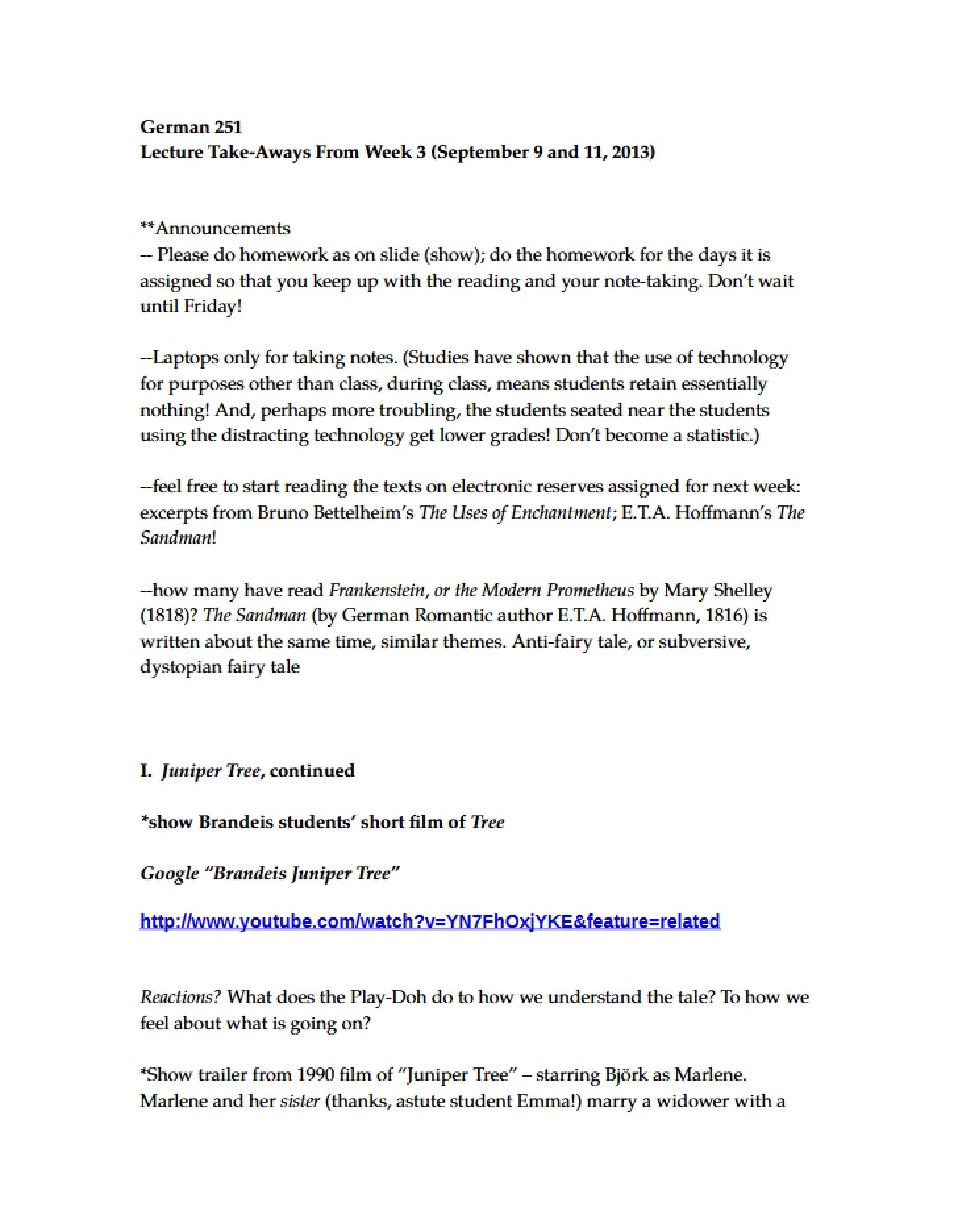 Key Points Week 3 Lecture (2013)