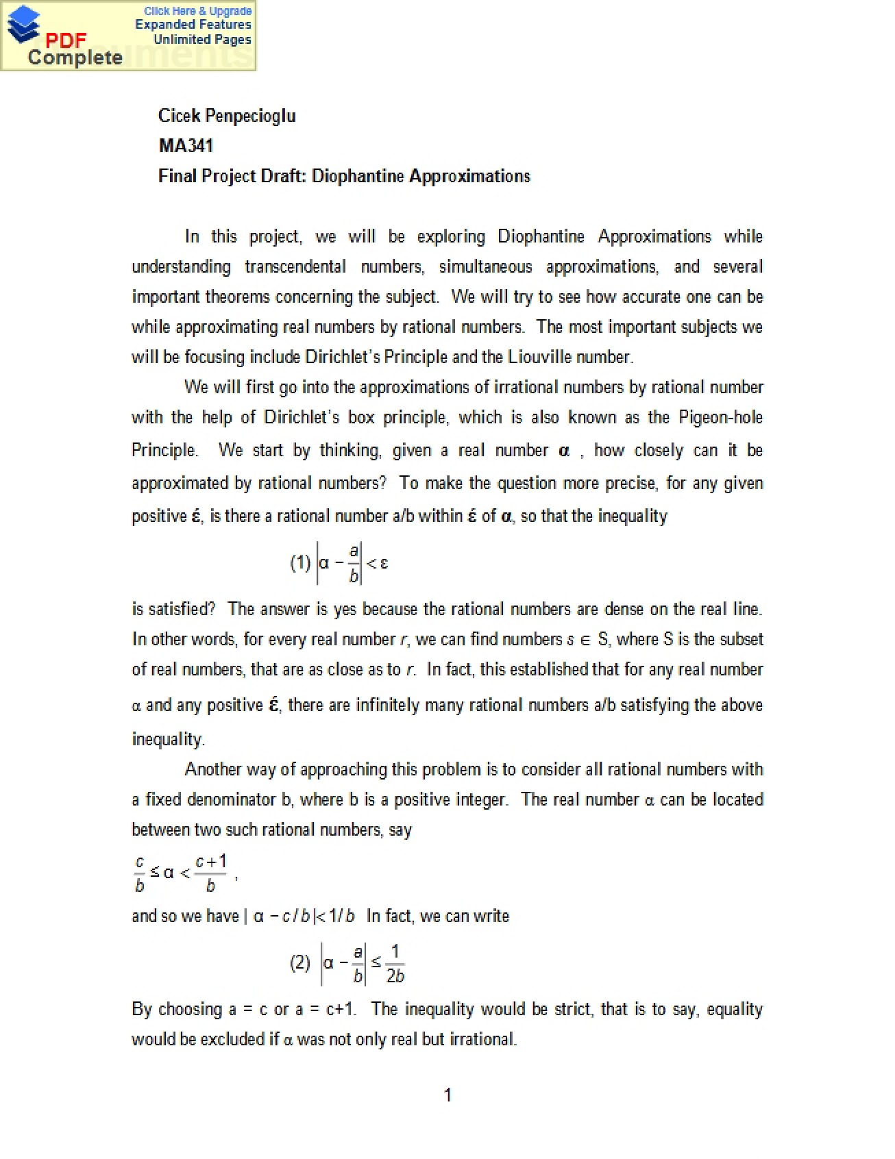 Number Theory Lecture Notes (Part 1)