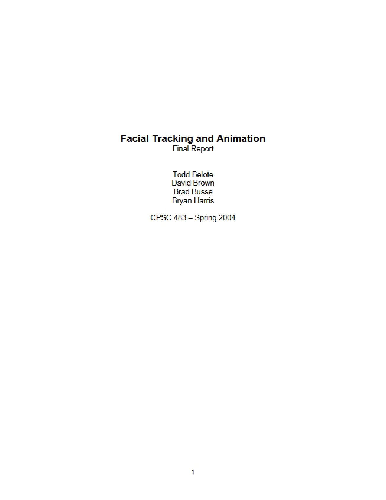 In-depth Look at the Tracking Final Report