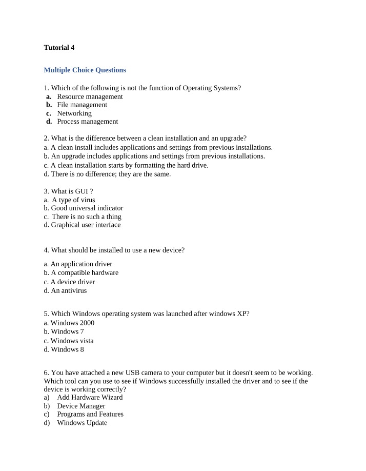 Operating Systems - Installation, Functions, and Differences
