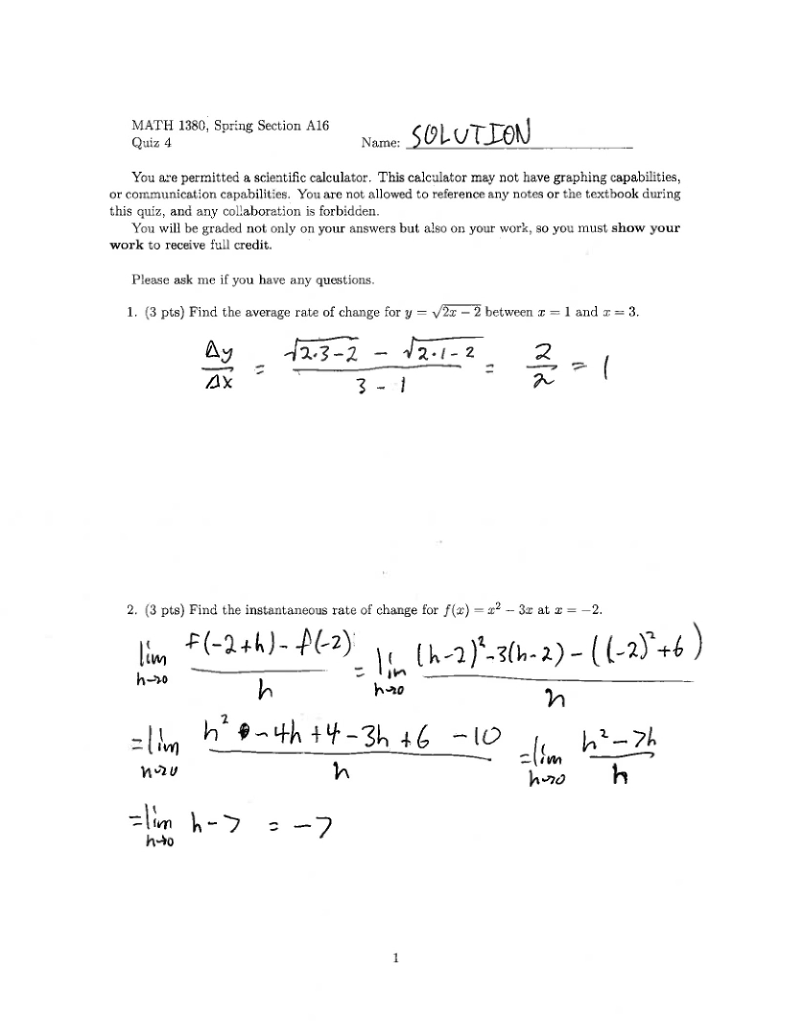 Quiz Feb 03, 2016