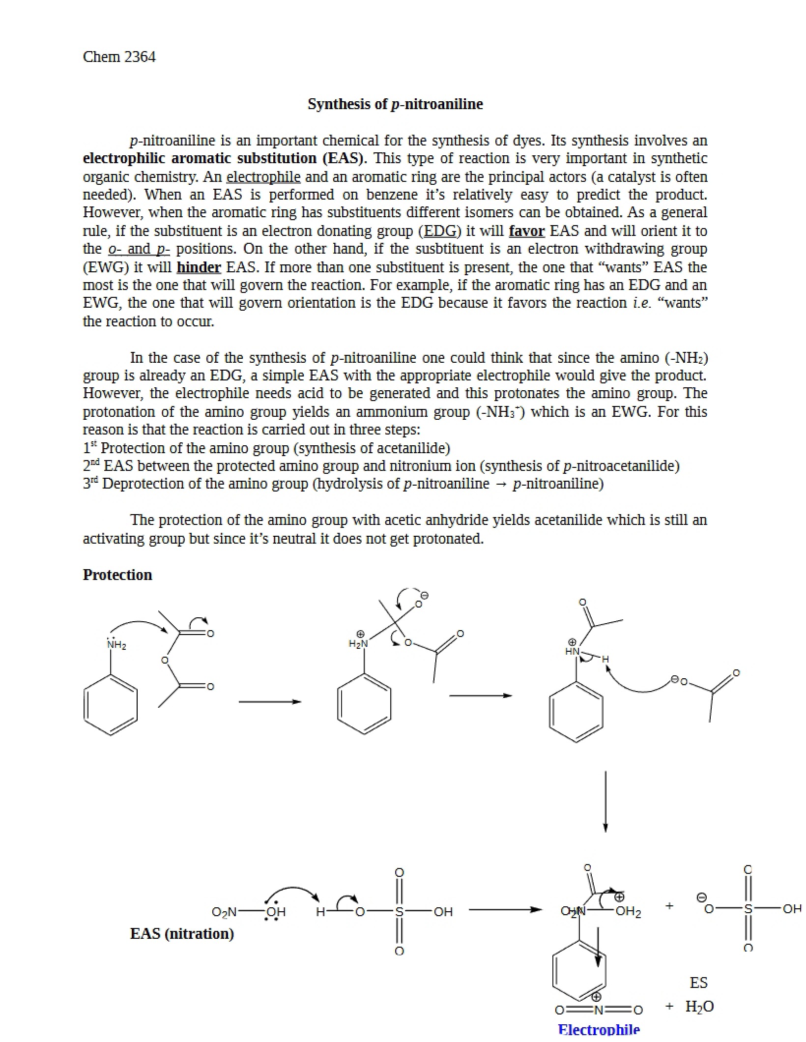 P-Nitroaniline Synthesis