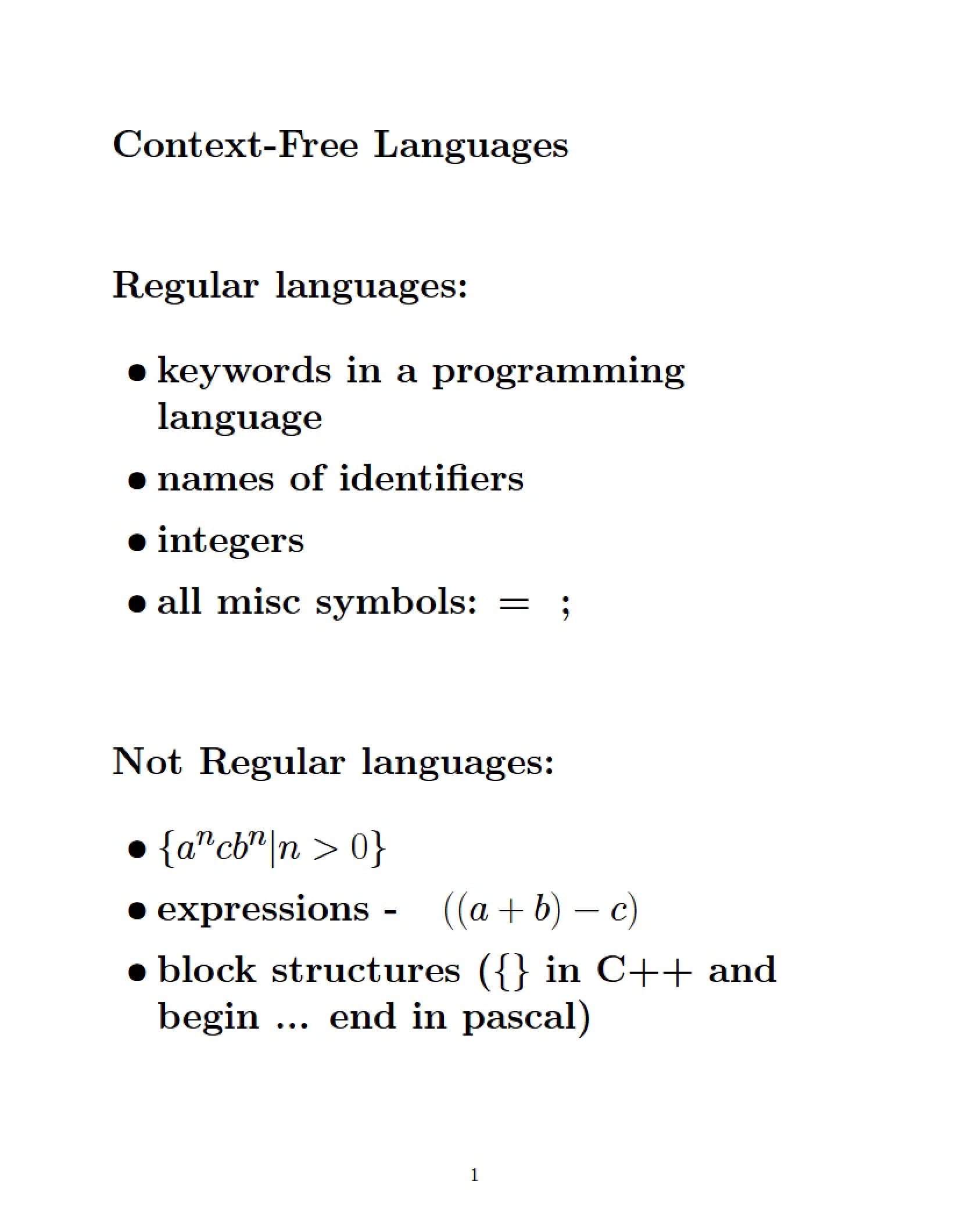 Languages of the Context-Free Type