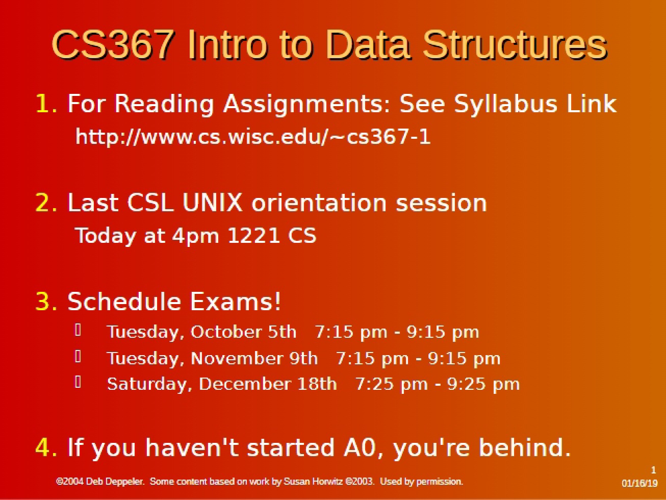 Second Lecture
