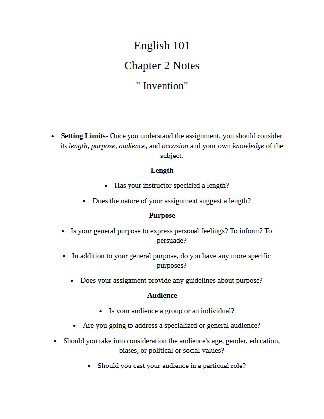 Examination of the Concept of Invention in Writing