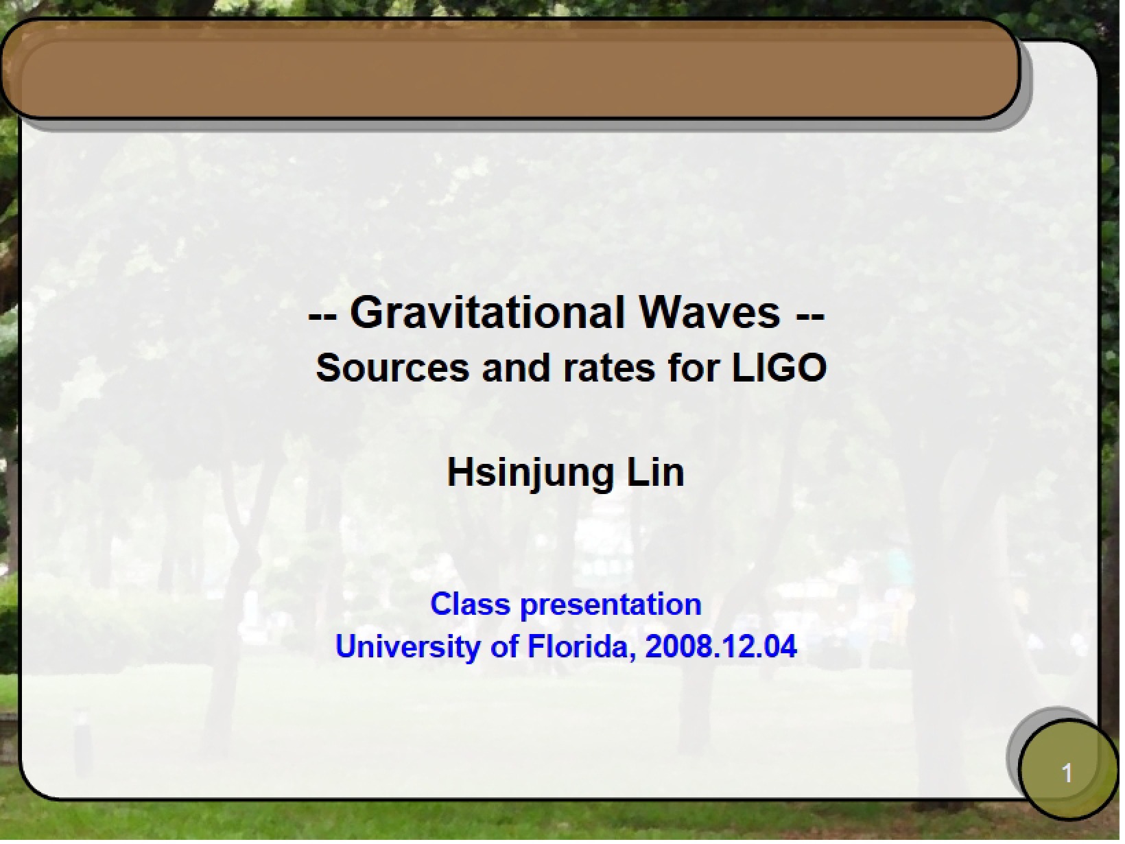 Waves of Gravity