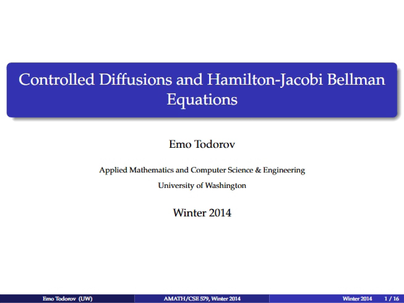 Notes for Review - MATH 579