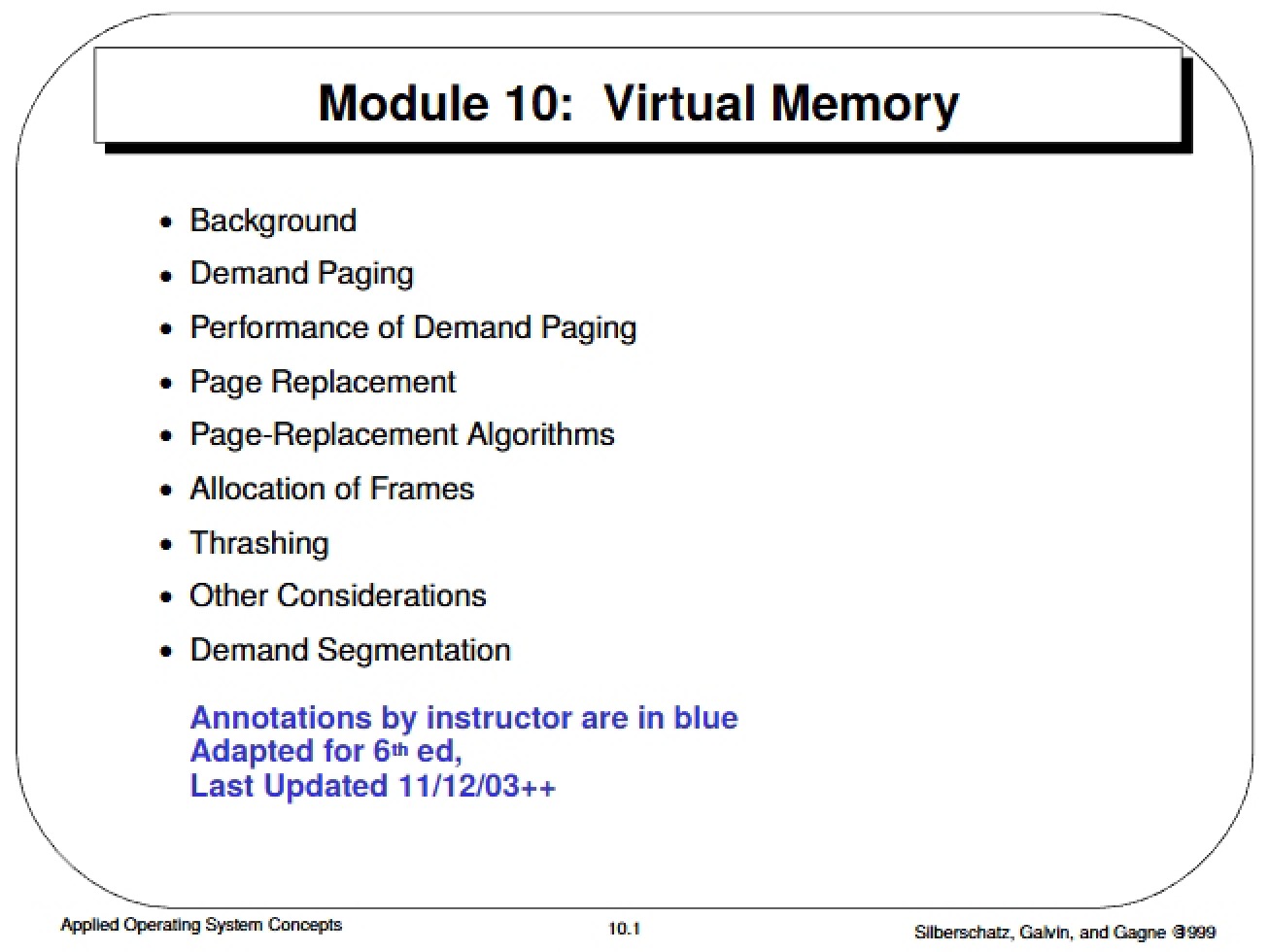 Memory Virtualization I
