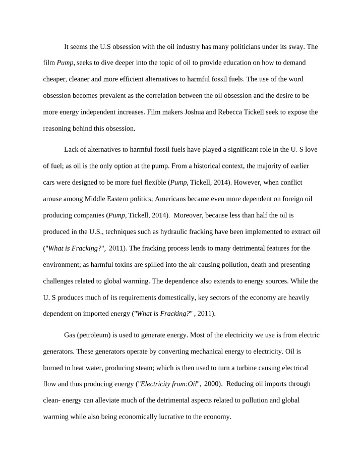 SCIENCE 326 - BES Pump Document