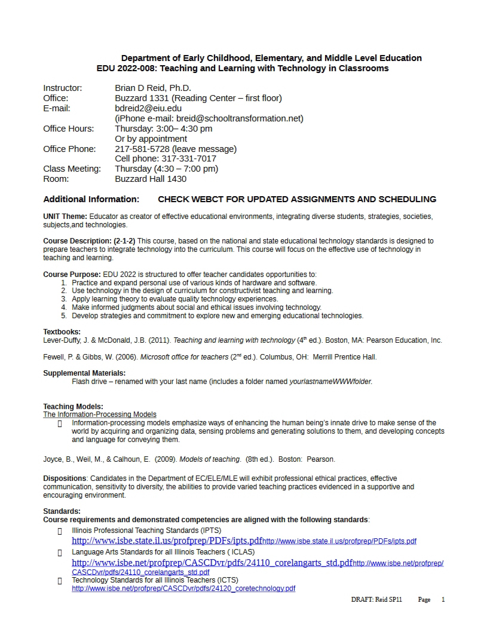 Syllabus - 11 Pages