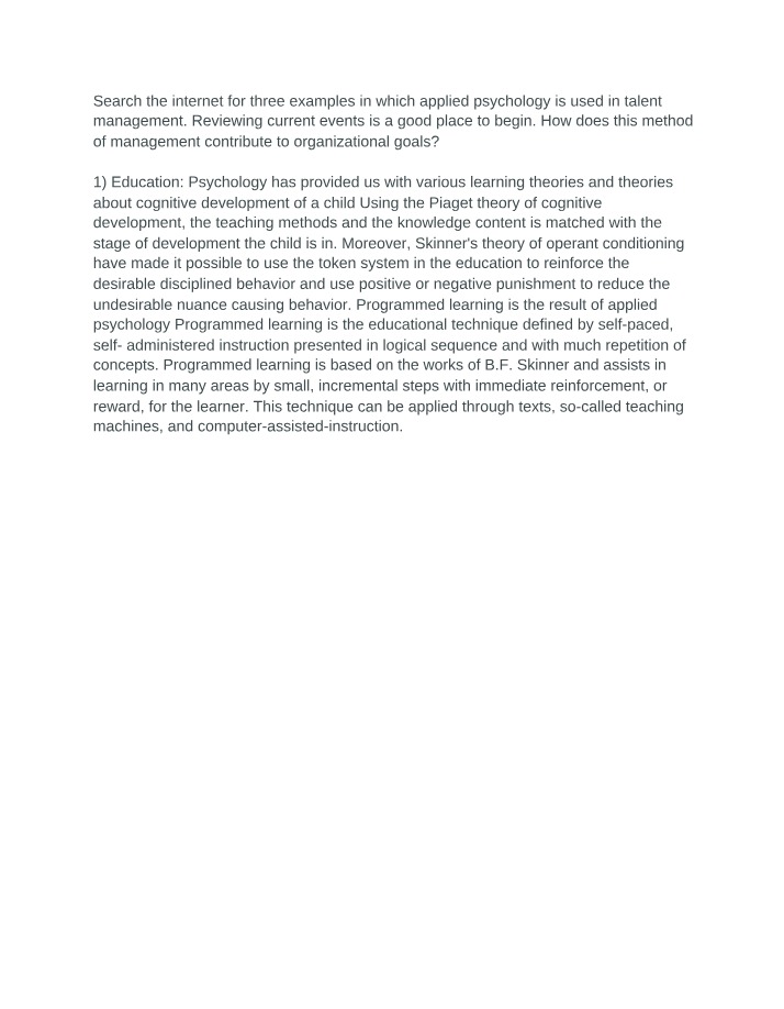 Talent Management and Applied Psychology Education Notes