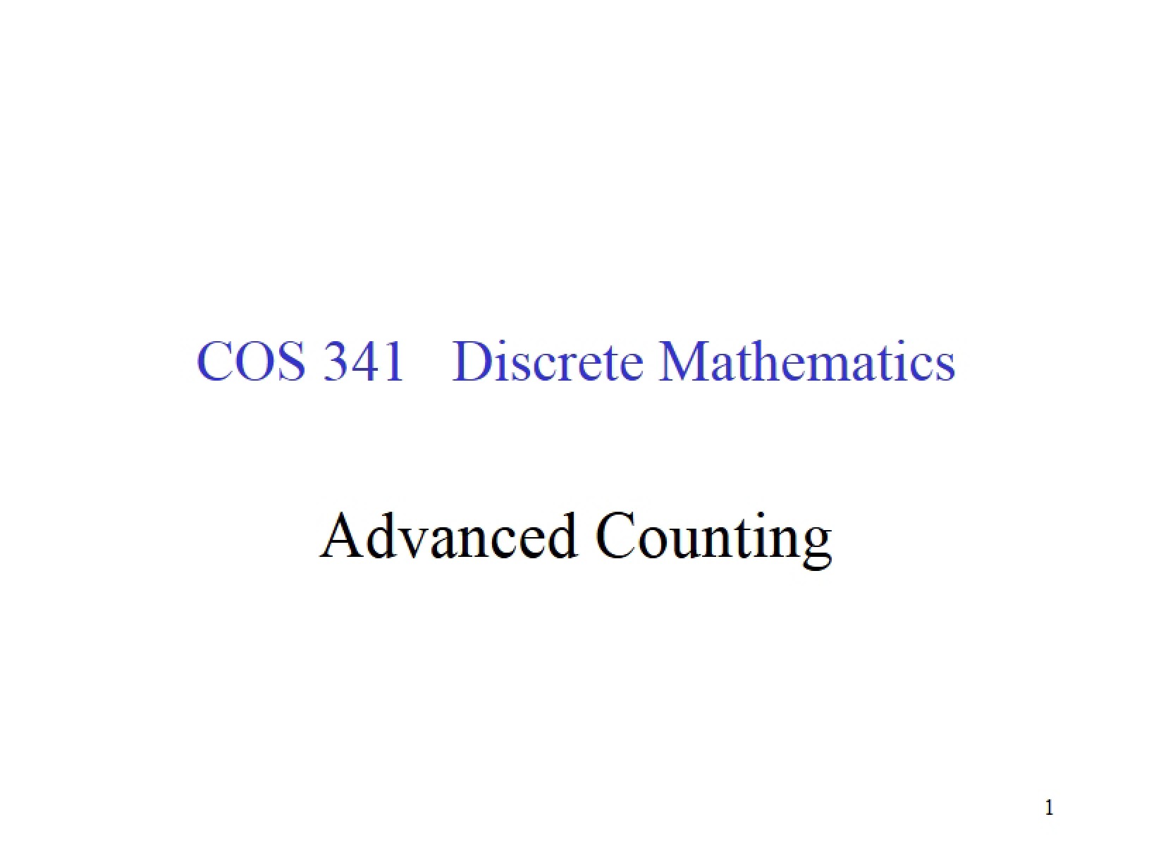 Counting Advanced