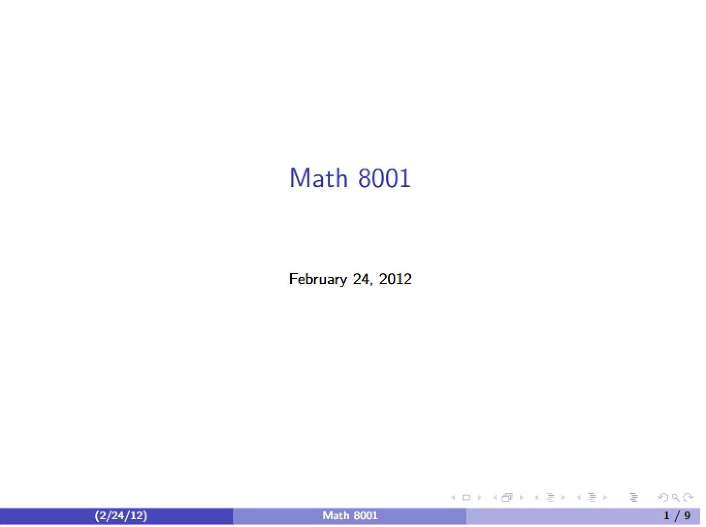 Course Lecture Notes