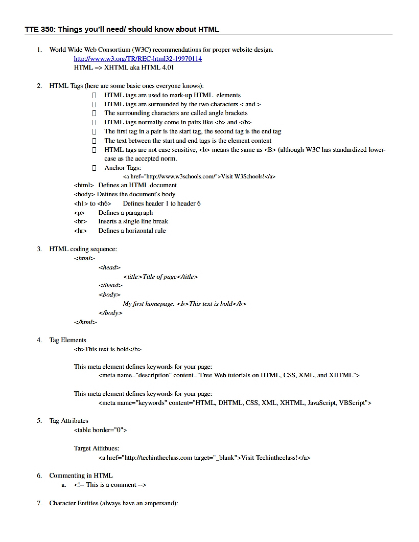Basics of HTML Code