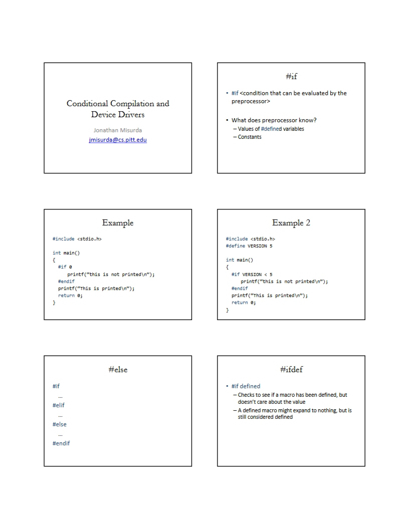 Compilation Conditionals