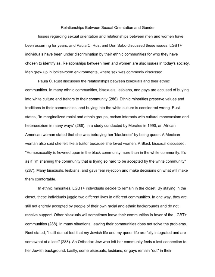 Impact of Sexual Orientation on Ethnic Communities