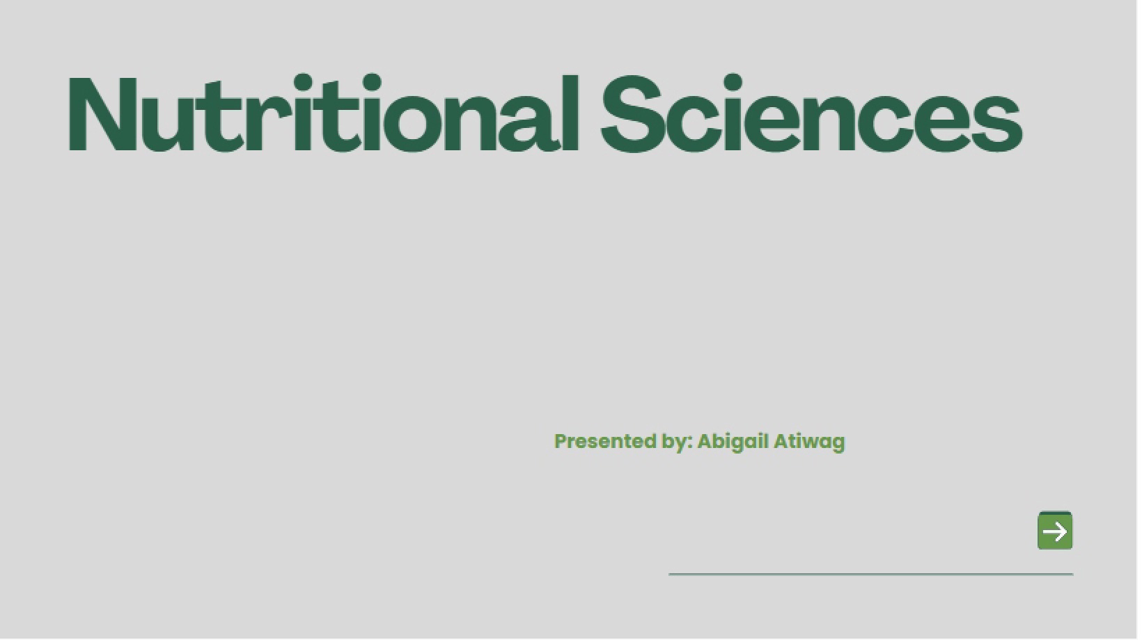 Nutritional Science