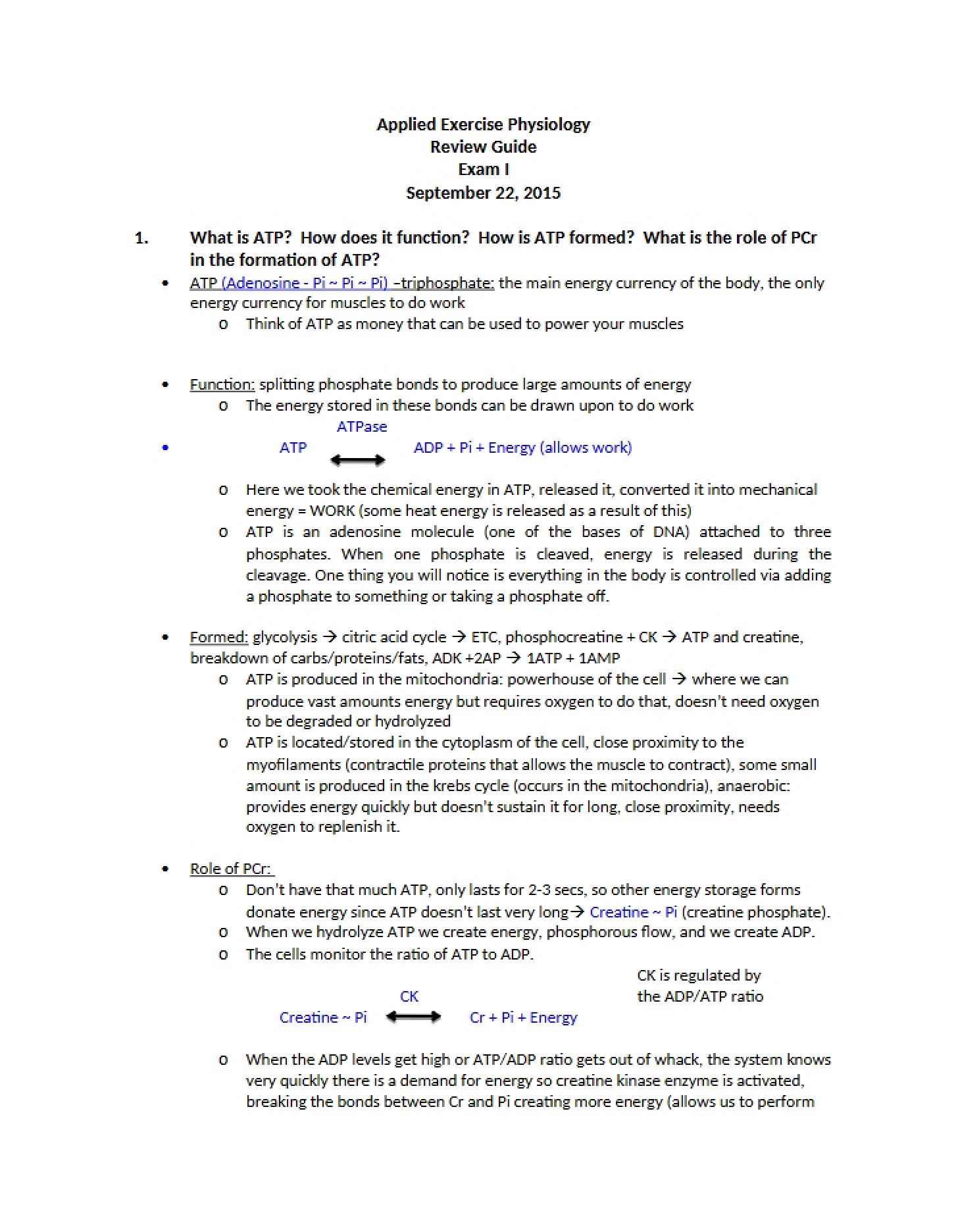 Cumulative Review Document