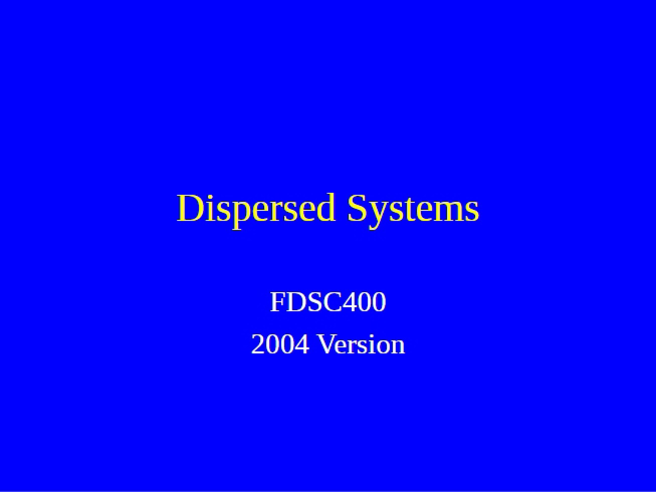 Systems of Dispersion
