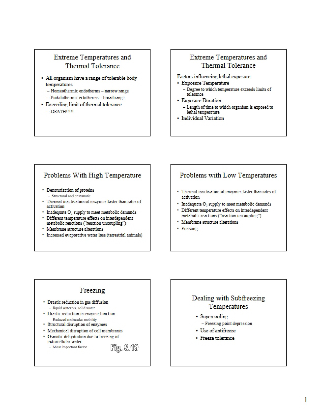 Regulation of Temperature