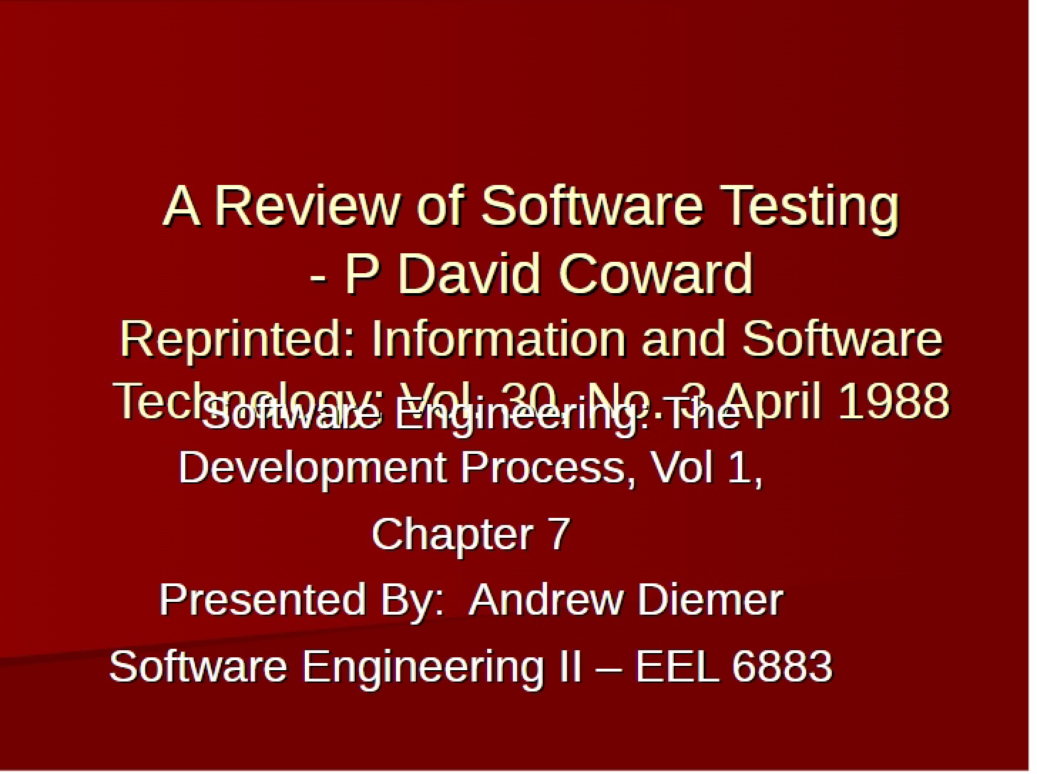 Software Testing Review