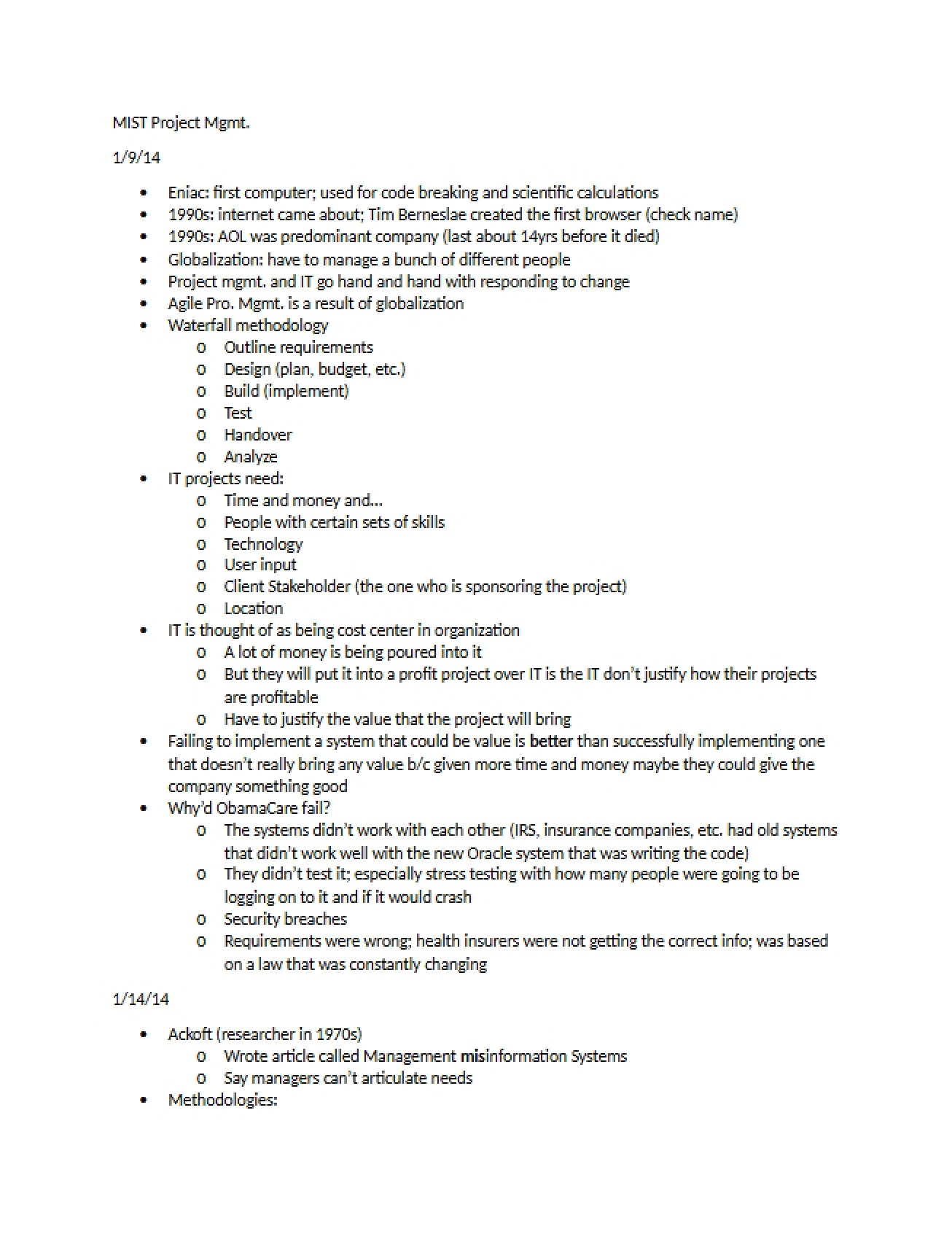Project Management 1