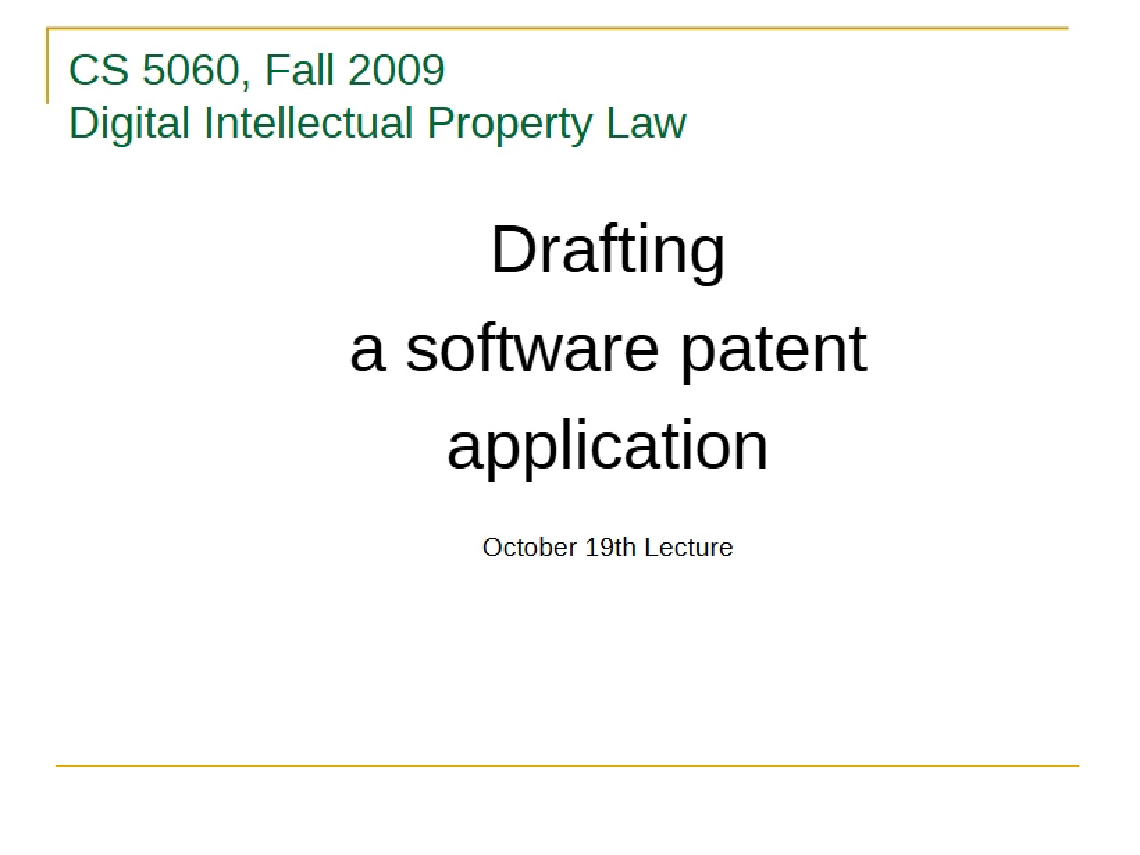 Software Patent Application Drafting