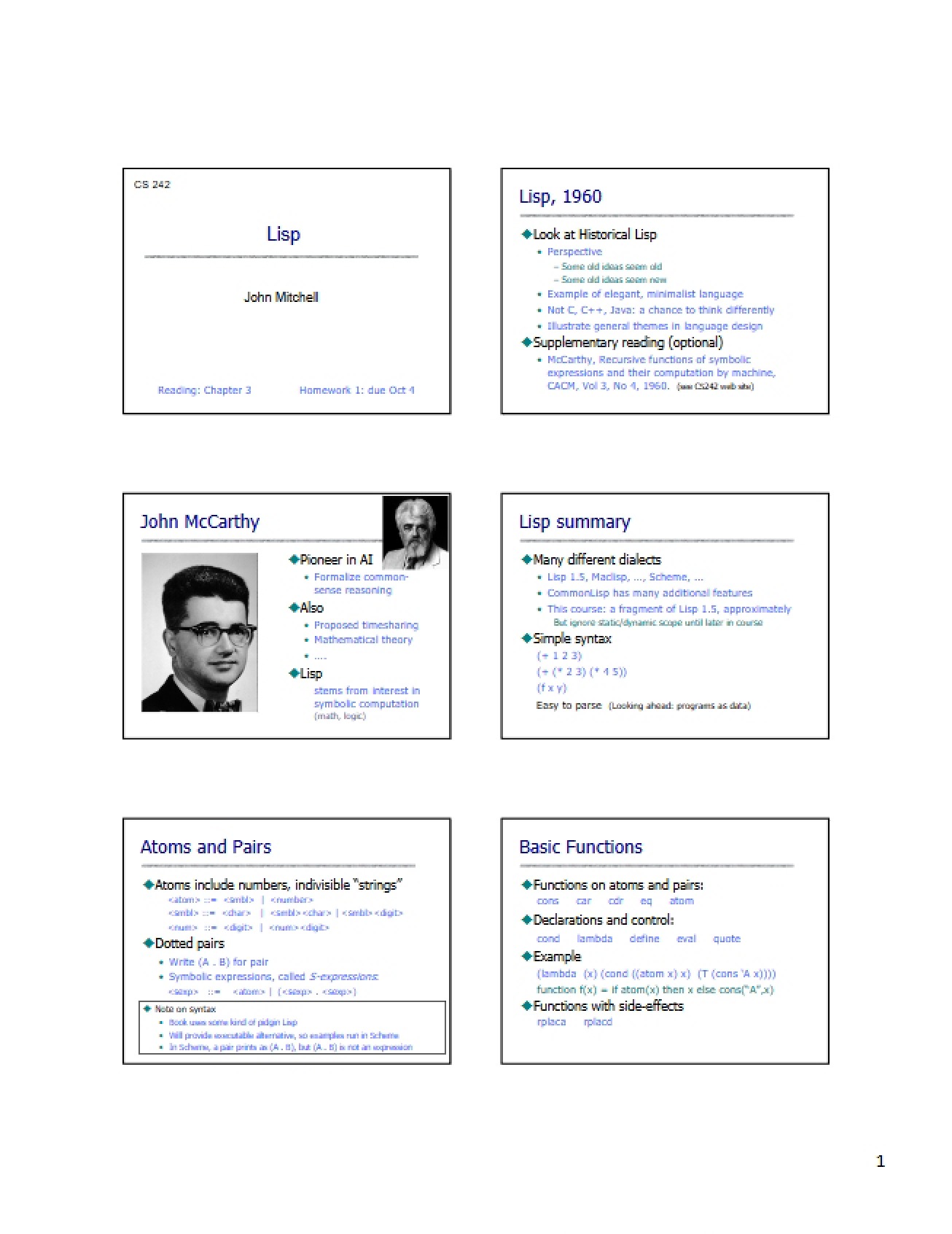 Programming Languages Lecture Notes (Set 1)