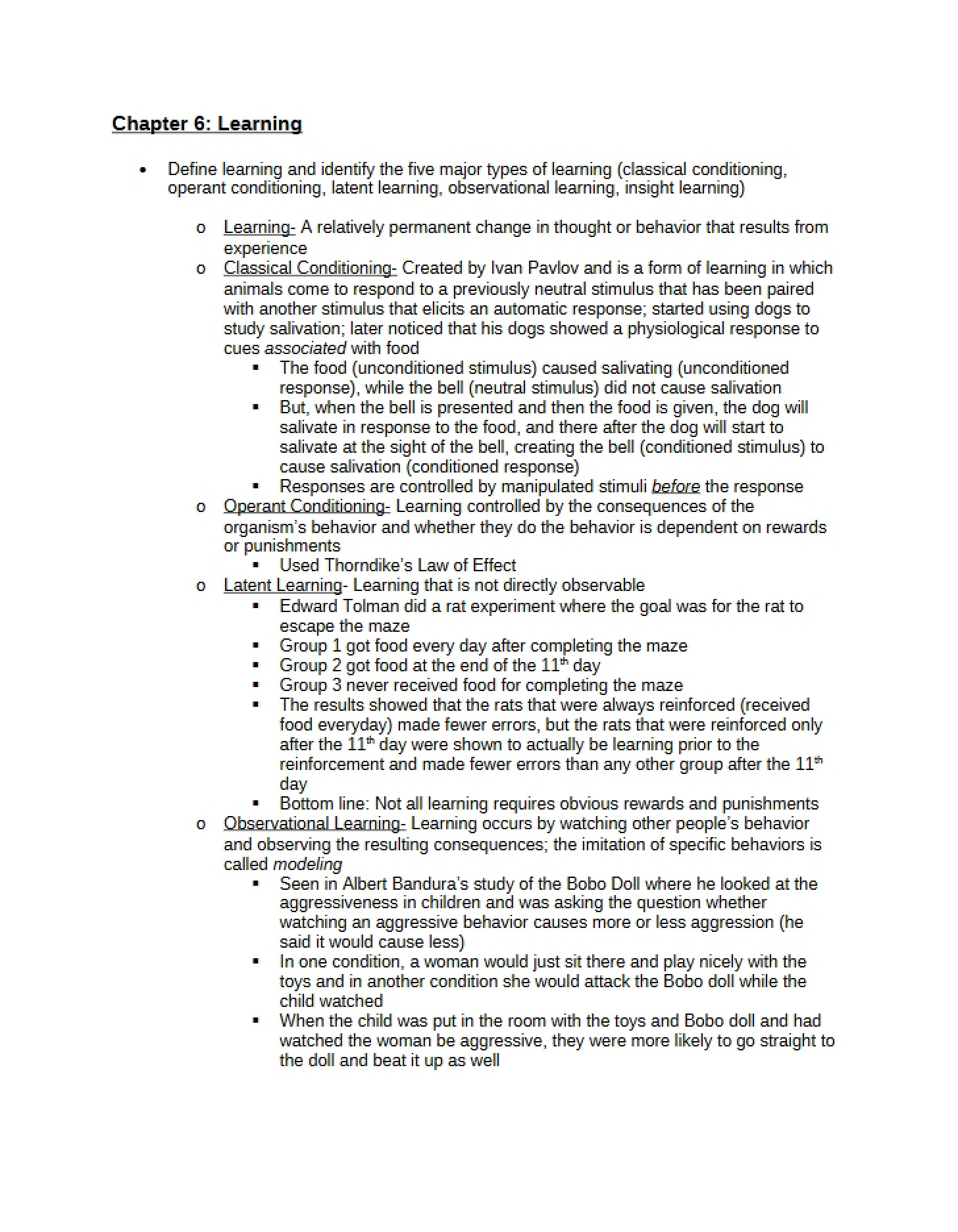 Learning Principles (Chapter 6)