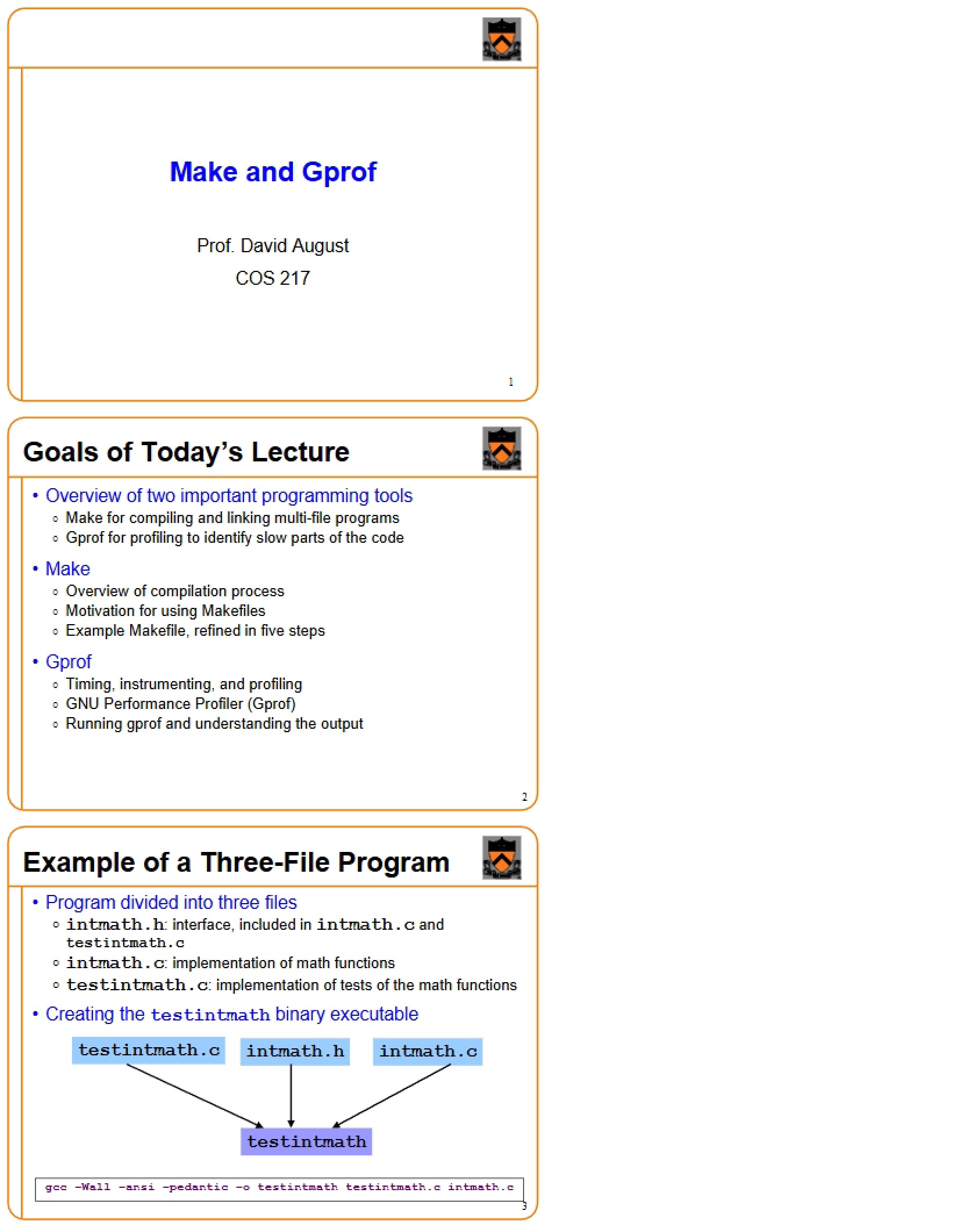 Gprof and Make