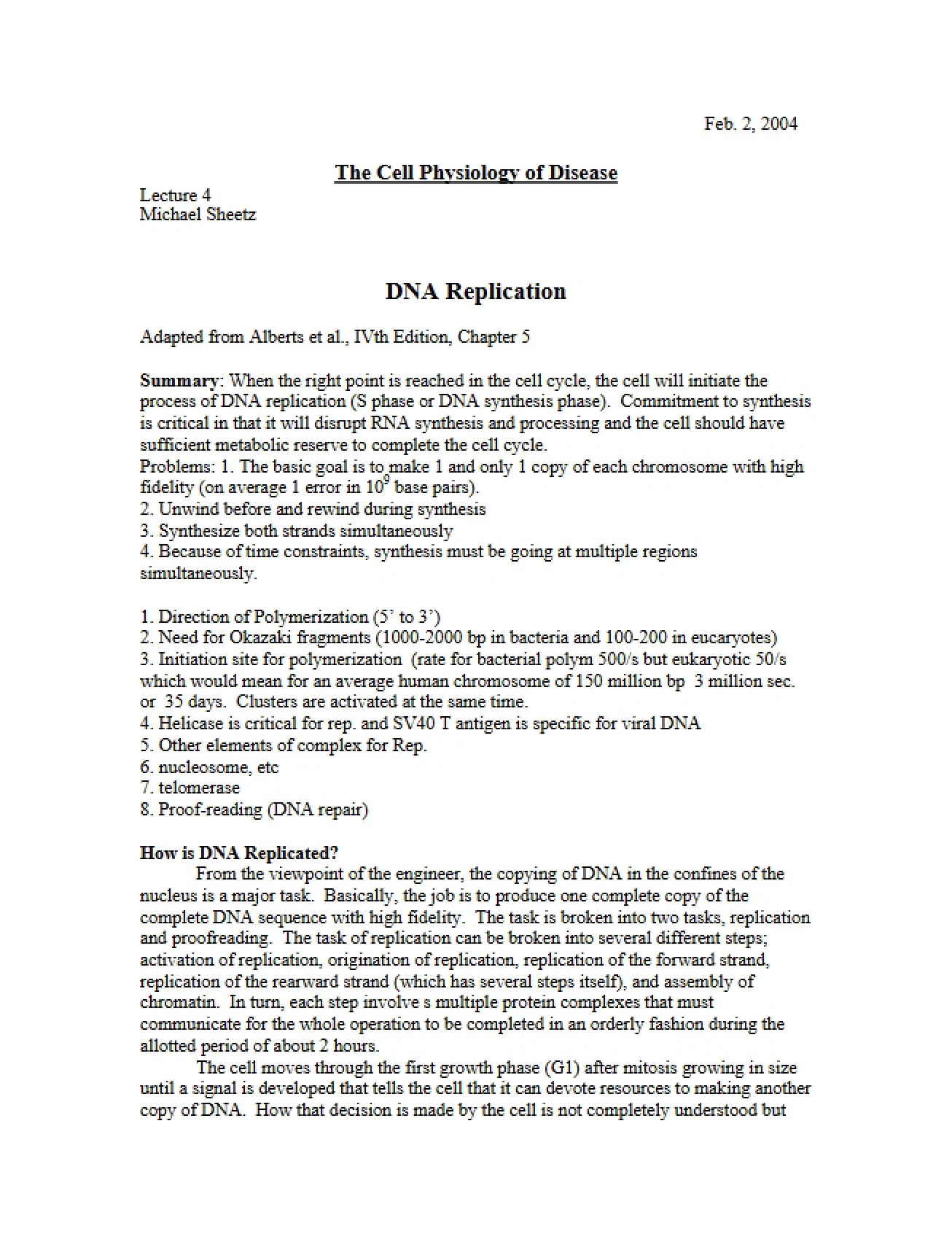 Physiology of Disease in Cells - Part 1
