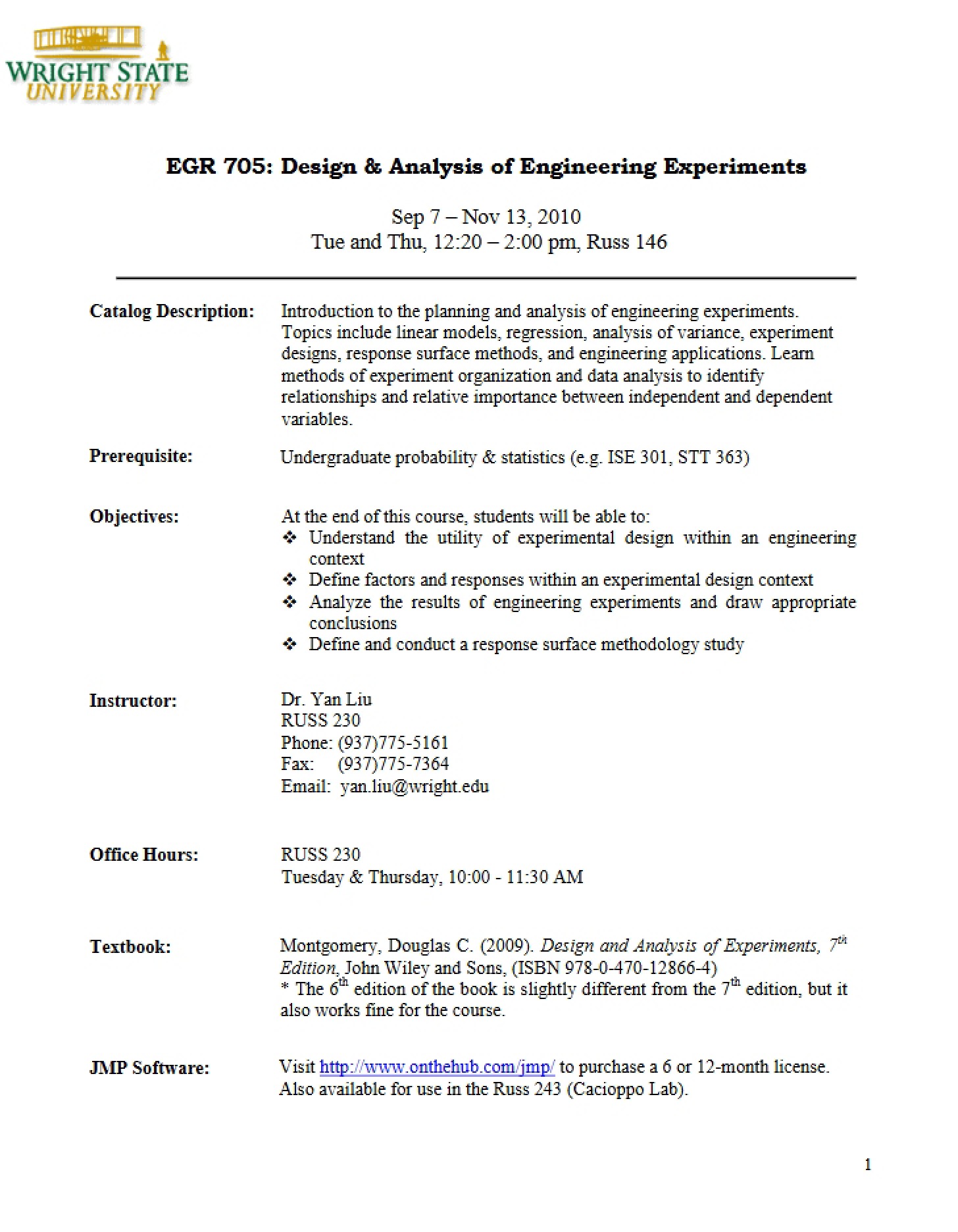 EGR 705 Syllabus