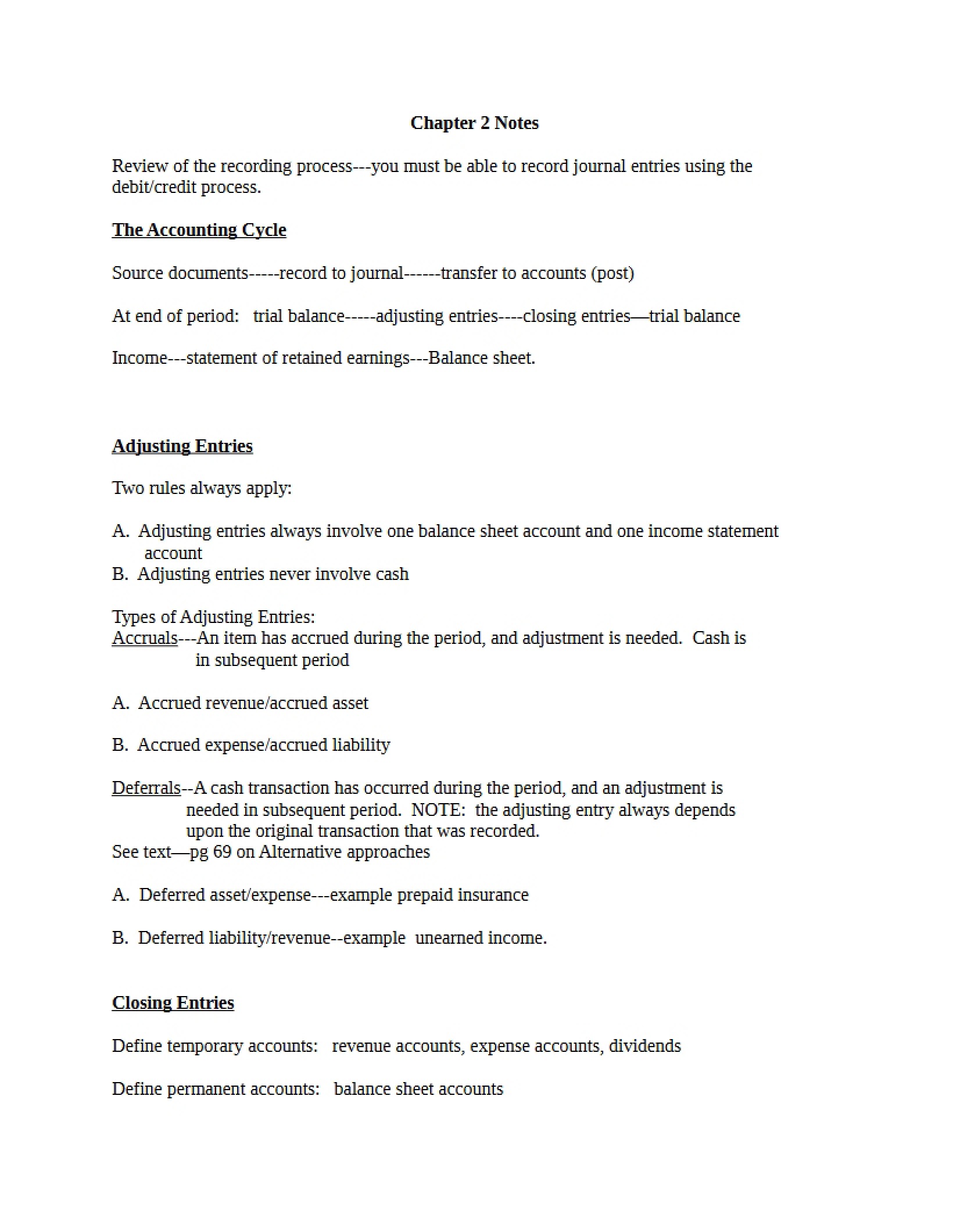 Notes for Chapter 2
