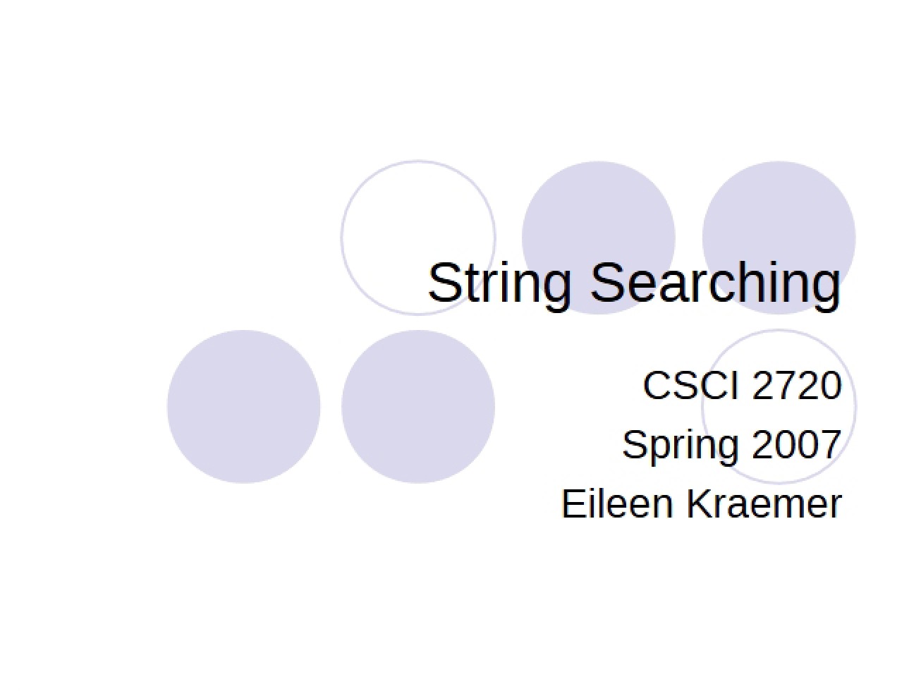 String Searching Algorithms (First Instance)