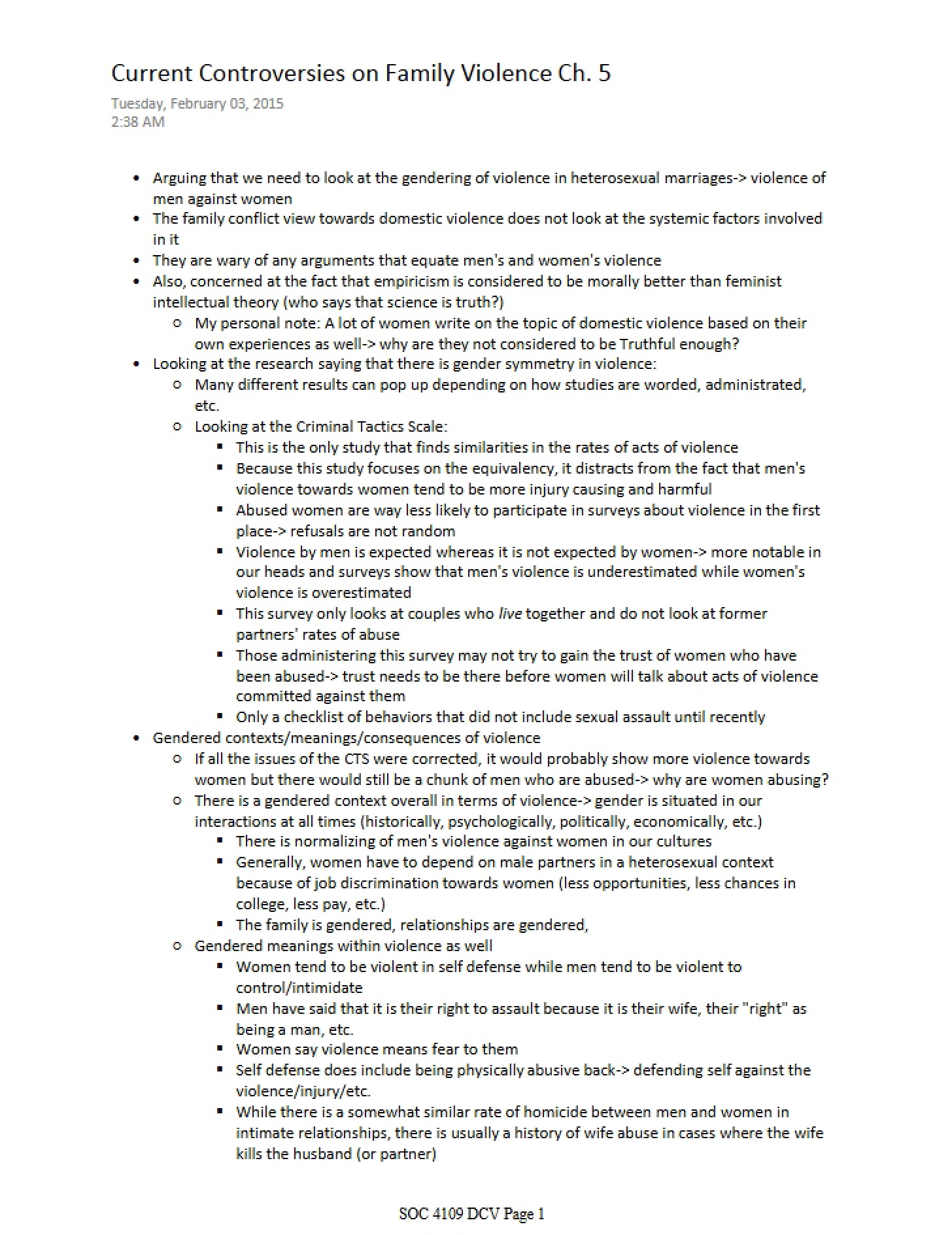 Family Violence Current Controversies