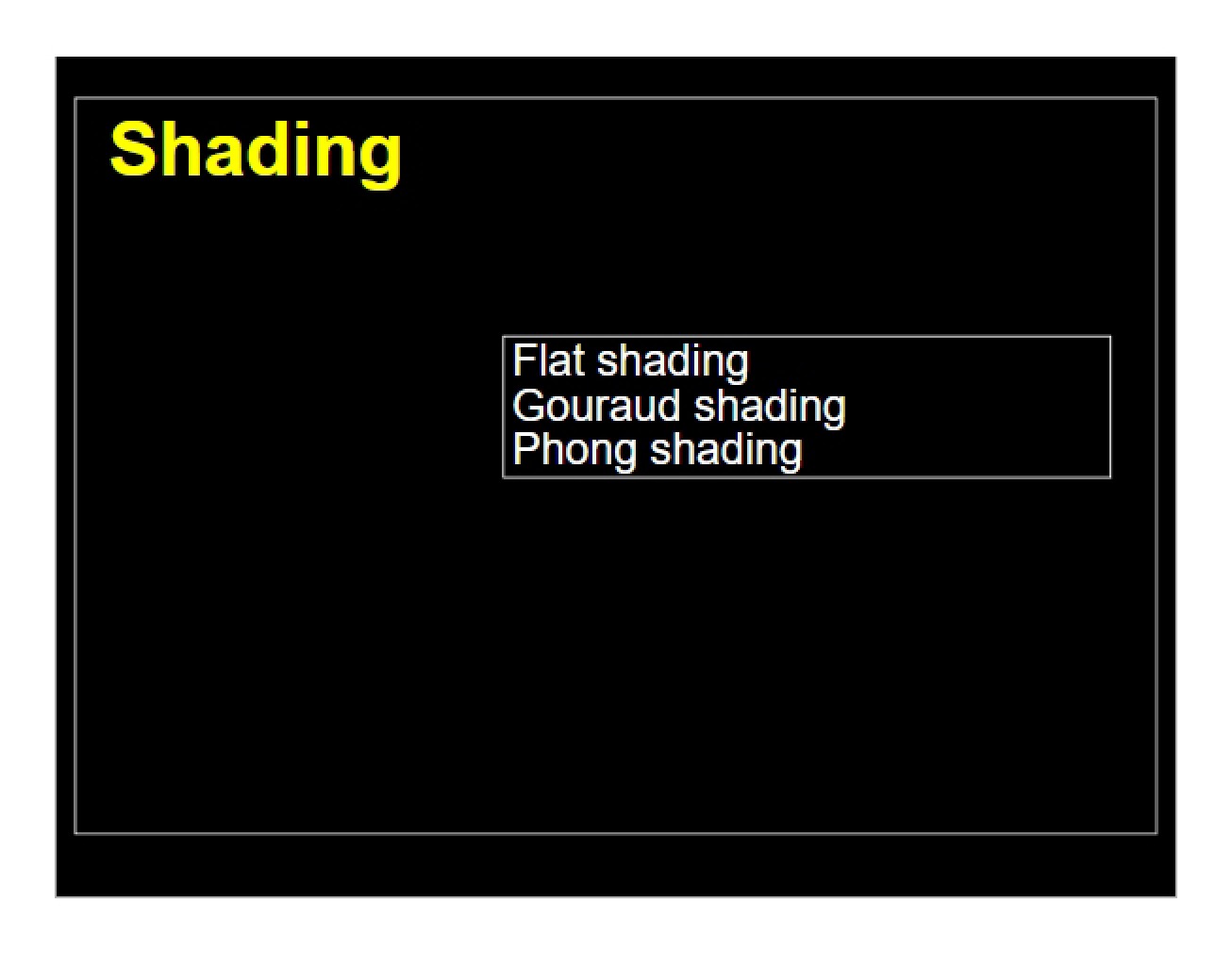 Shading Techniques - Part 1