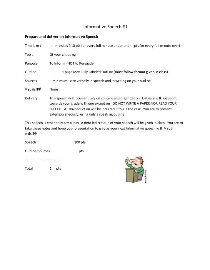 Speech Evaluation Criteria