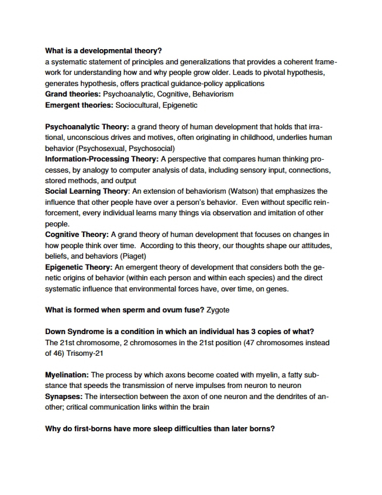 Developmental Theory Definition